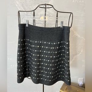 New Louie et Lucie wool blend knit mini skirt gray L